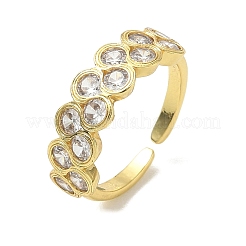 Messing Micro Pave Zirkonia Manschette offene Ringe&nbsp;RJEW-C163-14G