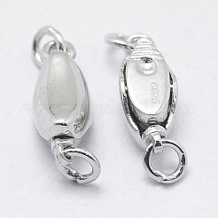 Fermagli a scatola in argento sterling anti-ossidazione placcati in rodio 925&nbsp;LS-STER-F037-032P