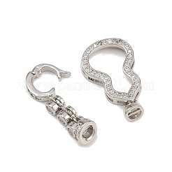 Messing Micro Pave klare Zirkonia Falte über Verschlüsse&nbsp;KK-U059-58P