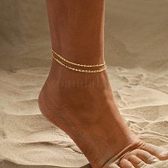 Cavigliere in ottone a doppio strato con catena intrecciata per donna&nbsp;FS-WGB1635-01