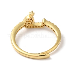 Anillos ajustables con letras árabes de circonia cúbica de latón chapado en estante para mujer&nbsp;RJEW-S407-10G-09