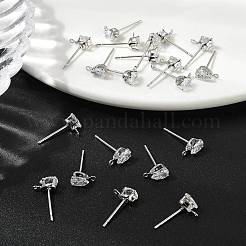 Shegrace Ohrstecker-Verschluss aus Messing mit klarem Zirkonia in Tropfenform&nbsp;XGR0104P-116P