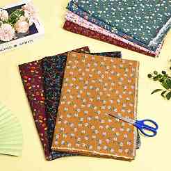 Tissu imprimé à motifs floraux en coton et lin&nbsp;AJEW-FZC0003-01C