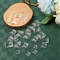 150 Stück 3 Arten transparentes Glas quadratische Cabochons&nbsp;GGLA-SZ0001-31