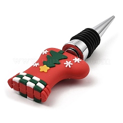 Tappi per bottiglie di vino in lega di alluminio e pvc a tema natalizio&nbsp;FIND-Q091-01A