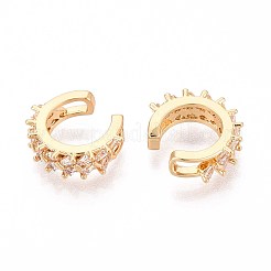 Boucles d'oreilles manchette en laiton zircon cubique transparent&nbsp;EJEW-T047-56G