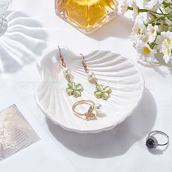 Bandejas de exhibición de joyas de porcelana con forma de concha para anillos&nbsp;AJEW-SP0006-06A-01