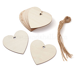 Ornements de découpes en bois inachevés en forme de coeur&nbsp;WOOD-TAC0003-66