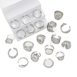 Set di anelli aperti con polsino in lega per donna&nbsp;WG801CE-01
