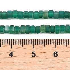 Chapelets de perles en agate d'onyx vert naturel&nbsp;G-G345-C35-2x4mm