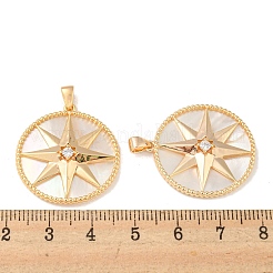 Pendentifs avec zircon cubiques à micro-pavés en laiton&nbsp;KK-R152-22G