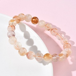 Stretch-Armbänder mit runden Naturzitrinperlen für Damen&nbsp;BJEW-Z158-03C-03