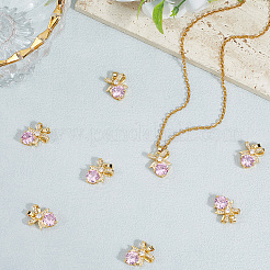 8pcs pendentifs en laiton micro pavé de zircone cubique&nbsp;FIND-BBC0004-28B-02