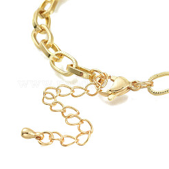 Messing Micro Pave klare Zirkonia Gliederkette Armbänder&nbsp;BJEW-M202-02G