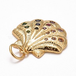 Placage en rack laiton micro pave pendentifs en zircone cubique colorée&nbsp;KK-M229-13G