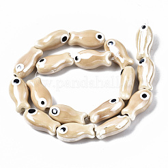 Brins de perles en céramique de porcelaine faites à la main&nbsp;PORC-T006-03K