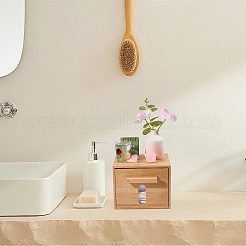 Caja de pañuelos de bambú con cajón de almacenamiento&nbsp;CON-WH0089-326