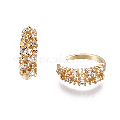 Set di orecchini polsini in ottone con micro pavé di zirconi chiari&nbsp;EJEW-I249-01G