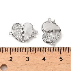 Ciondoli connettore in ottone con micro pavé di zirconi chiari&nbsp;KK-P260-19P-02