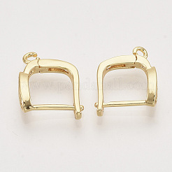 Risultati dell'orecchino a cerchio in ottone con micro pavé di zirconi cubici con chiusura a scatto&nbsp;KK-T048-032G-NF