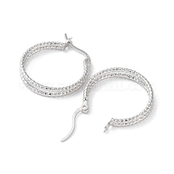 Boucles d'oreilles créoles 925 en argent sterling rhodié&nbsp;EJEW-K258-14P