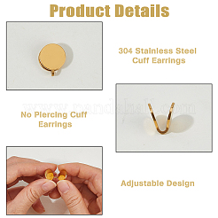 12 paire de boucles d'oreilles manchettes en acier inoxydable 304&nbsp;EJEW-HS0001-28G