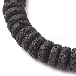 Bracelets extensibles en pierre de lave naturelle et perles de coquillage pour femmes&nbsp;BJEW-JB12153