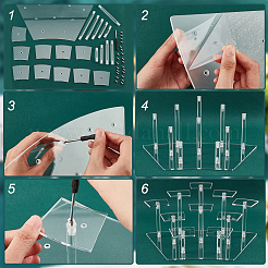 Minifiguren aus transparentem Acryl mit 10 Steckplatz zeigen Riser&nbsp;ODIS-WH0043-29B