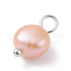 Breloques de perles de culture d'eau douce naturelles&nbsp;X-PALLOY-JF01099-02