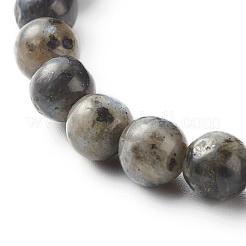Ensemble de bracelets en perles tressées en larvikite naturelle et pierre de lave pour filles et femmes&nbsp;BJEW-JB06972-01