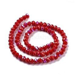 Chapelets de perles en verre opaque de couleur unie&nbsp;EGLA-A034-P4mm-L04