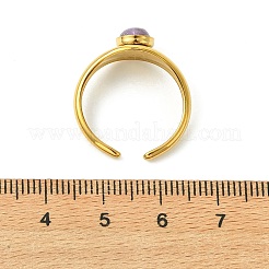 Offene Manschettenringe aus Edelstahl 304 mit natürlichem Edelstein Sonne für Damen&nbsp;RJEW-JR01065