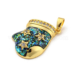 Ciondoli natalizi in ottone con micro pavé di zirconi&nbsp;KK-H468-02A-03G