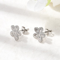 Pendientes de acero inoxidable 304 con forma de flor&nbsp;EJEW-G453-09P