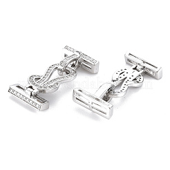 Messing Micro Pave klare Zirkonia Falte über Verschlüsse&nbsp;KK-S356-577-NF