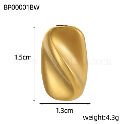 Ovale Perlen aus Edelstahl 304&nbsp;STAS-OY004-64G