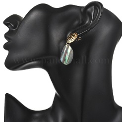 Ohrstecker mit Anhänger aus natürlicher Paua-Muschel&nbsp;EJEW-JE07136