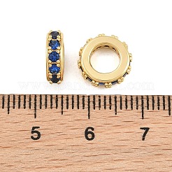Perles européennes en laiton avec zircone cubique de micro pave&nbsp;CU-CBAB99C-04G-03