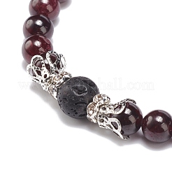 Set di braccialetti elastici con perline rotonde in pietra mista naturale e sintetica a 3 pezzo&nbsp;BJEW-JB08586