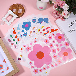 12 pieza de pegatinas de pared de PVC con estampado de flores de 12 estilos&nbsp;DIY-CA0007-69