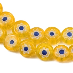 Main en verre de millefiori plats chapelets de perles rondes&nbsp;LK-P010-01
