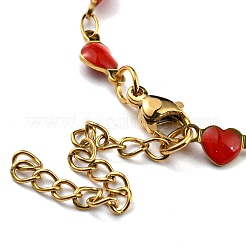 Collane a catena con maglie a cuore in acciaio inossidabile dorato 304 con placcatura ionica (ip)&nbsp;NJEW-E098-02G