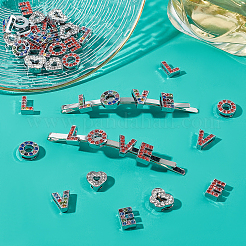40 pz 10 ciondoli scorrevoli in lega con strass&nbsp;ALRI-NB0001-14