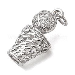 Pendentifs avec zircon cubiques à micro-pavés en laiton&nbsp;KK-H092-09B-P
