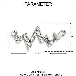 Colgantes de corazón de rhinestone de acero inoxidable&nbsp;STAS-OY001-04P-1