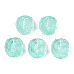 Perles de verre peintes par pulvérisation transparent&nbsp;GLAA-N035-036-C02