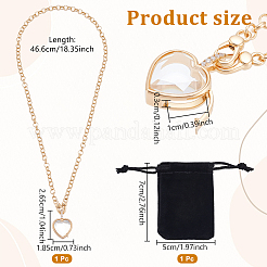 Collier avec pendentif en laiton micro pavé de zircons cubiques transparents et médaillon en verre&nbsp;NJEW-NB0001-33A