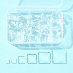 48 Stück 6 Stile transparente quadratische Glascabochons&nbsp;GGLA-FS0001-06
