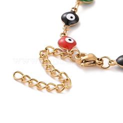 Bracciale a maglie con battito cardiaco in acciaio inossidabile 304 con placcatura sotto vuoto in PVD&nbsp;BJEW-B062-09G