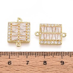 Ciondoli connettore in ottone con pavé di zirconi cubici trasparenti&nbsp;KK-N284-06G